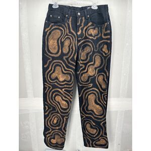 Vintage Eddie Bauer Relaxed Fit Black Painted Denim Jeans 32x31 Pond Y2K Loose